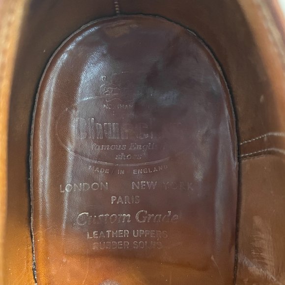 Church\'s Custom Grade Brown Leather Oxford Cap Toe Shoes Made in England main image 4